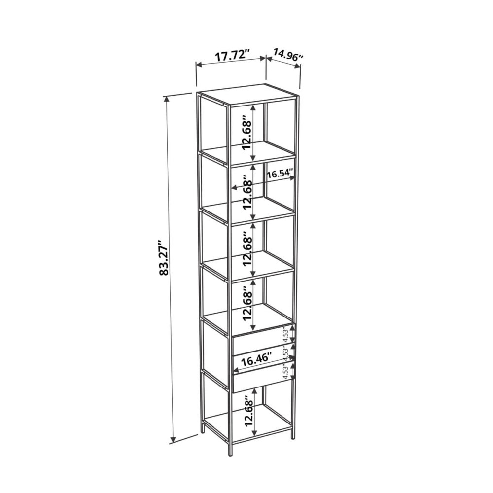 Industrial bookcase dimensions - inches