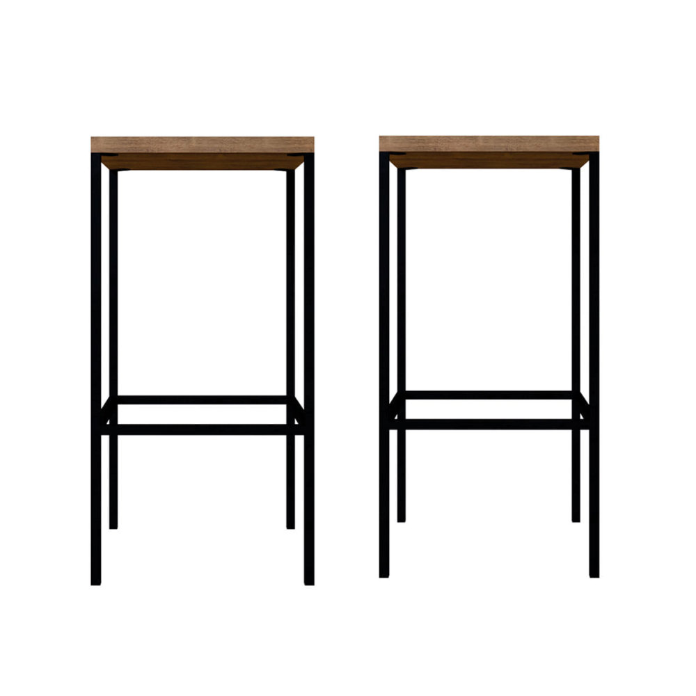 27816_Mabel_Bar_Stools_02 2 squared high industrial style bar stools. Made of MDP Wood and black steel legs