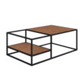 27854 Iris Coffee Table-2 Industrial Style Coffee table with different heights. Made of wood and black steel frame