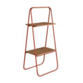 27866 Nathalia Organizer-2 Industrial Ladder Style Decorative Organizer with 2 shelves. Made of Coppery steel pipe and wood