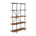 Large industrial bookcase or kitchen shelves with 4 shelves made from wood and black steel frame
