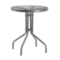outdoor metan and glass top table isolated