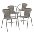 4 Outdoor Rattan Dining Chairs