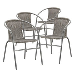 4 Outdoor Rattan Dining Chairs