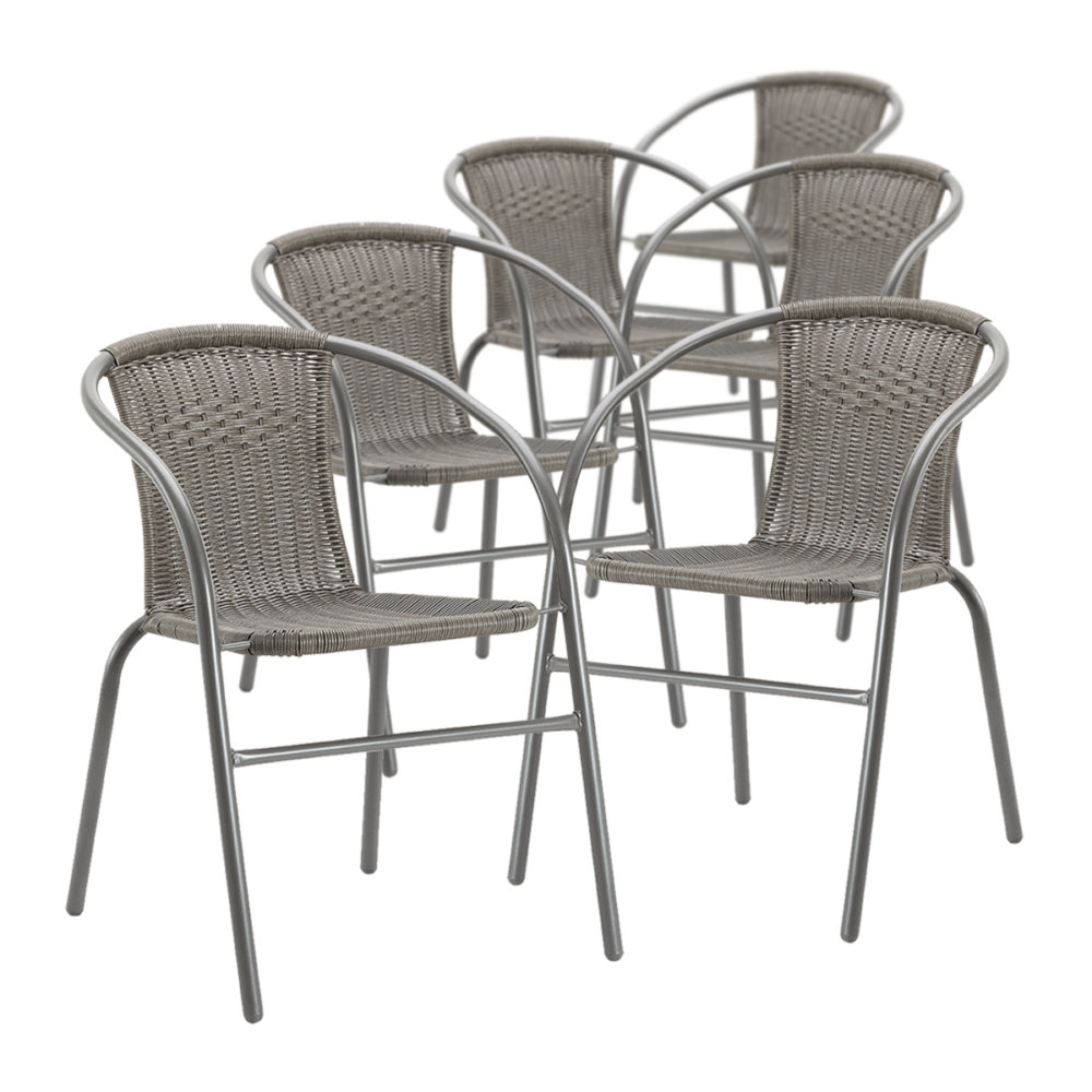 Set of 6 Outdoor Rattan Chairs