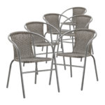 Set of 6 Outdoor Rattan Chairs